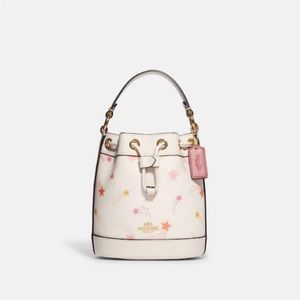 Coach Dempsey Drawstring Bucket Bag 15 With Shooting Star Print